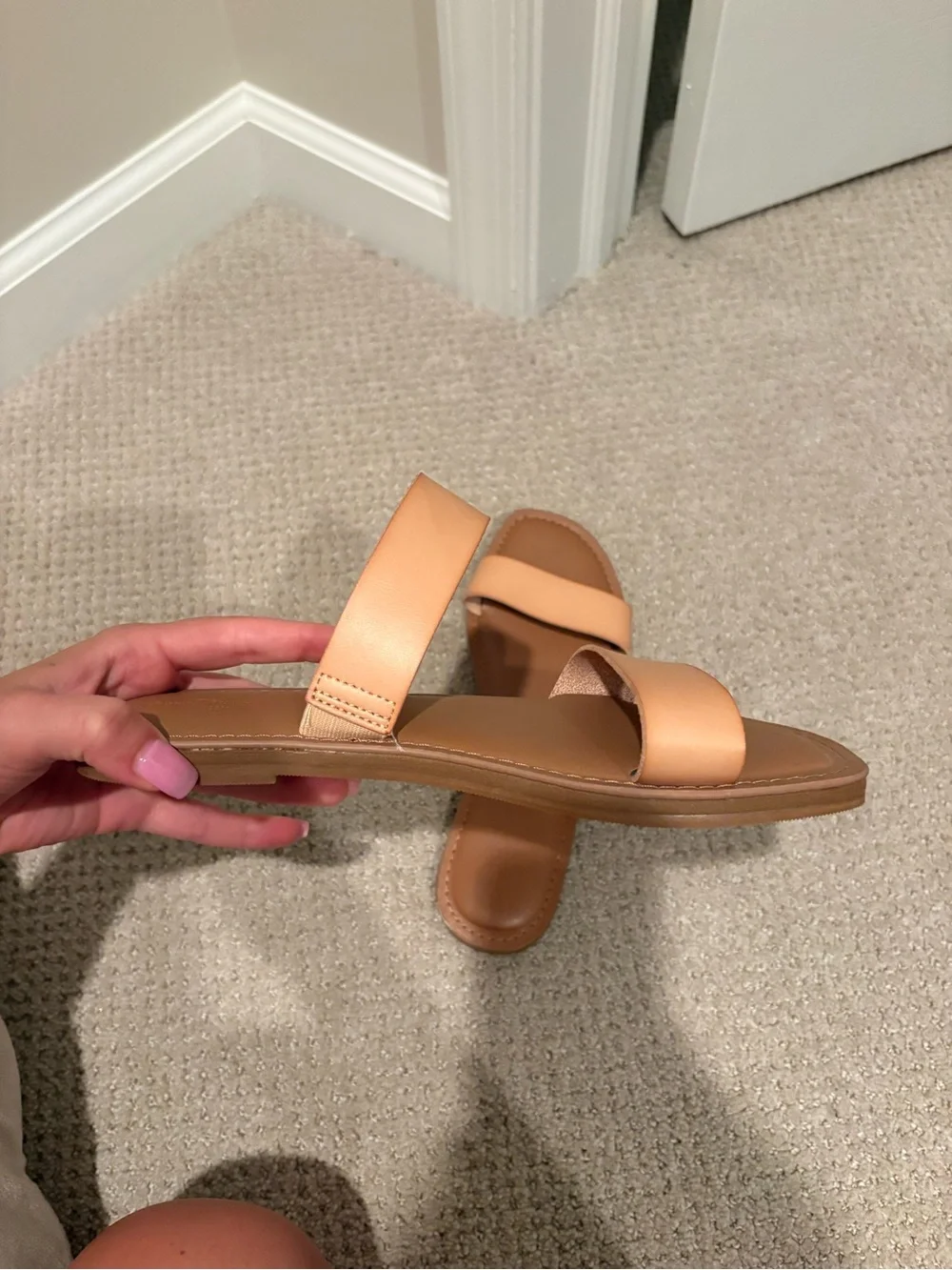 Target Peach Double-Strap Slide Sandals